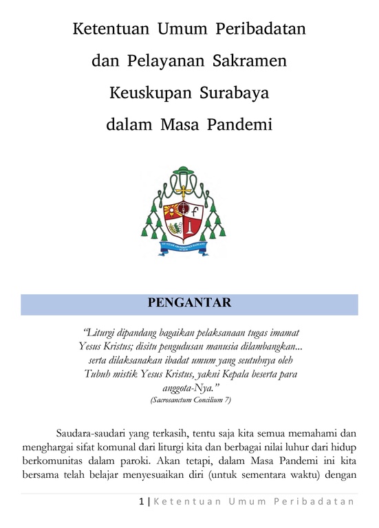Ketentuan Pastoral (Vii) Keuskupan Surabaya